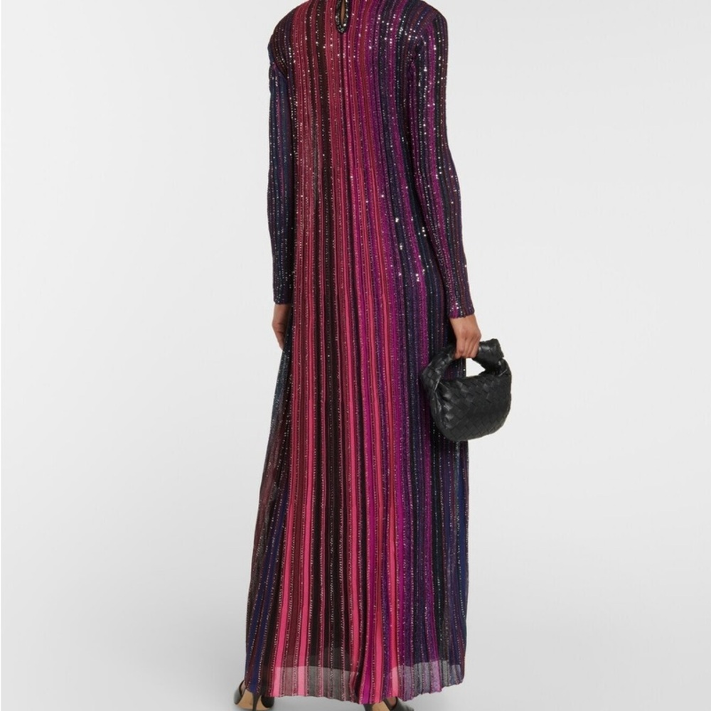 Missoni Multicolored Long Sleeve Knitted Lame Maxi Dress Size 40 - Picture 3 of 7